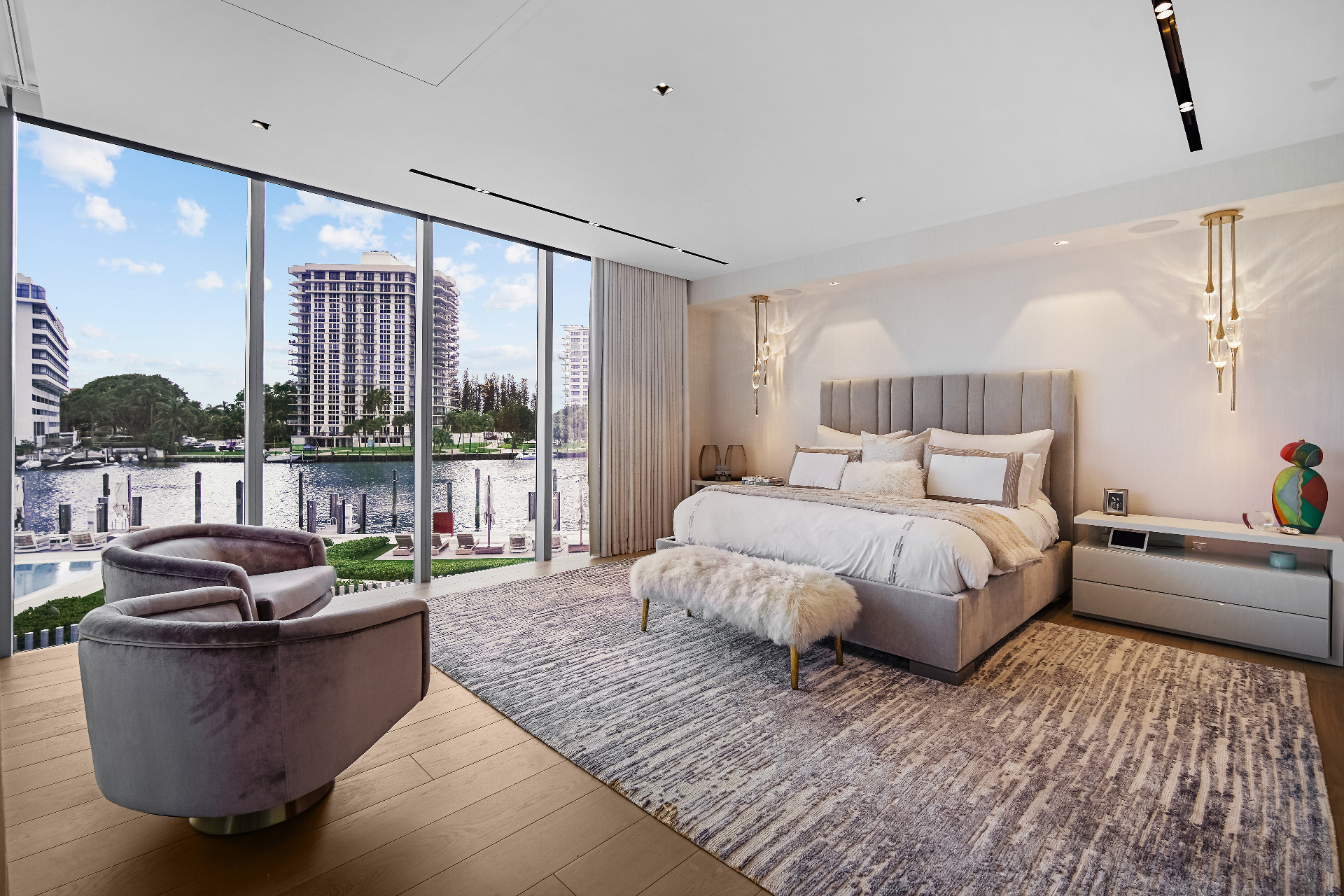 Boca Beach Residences bedroom with waterfront view