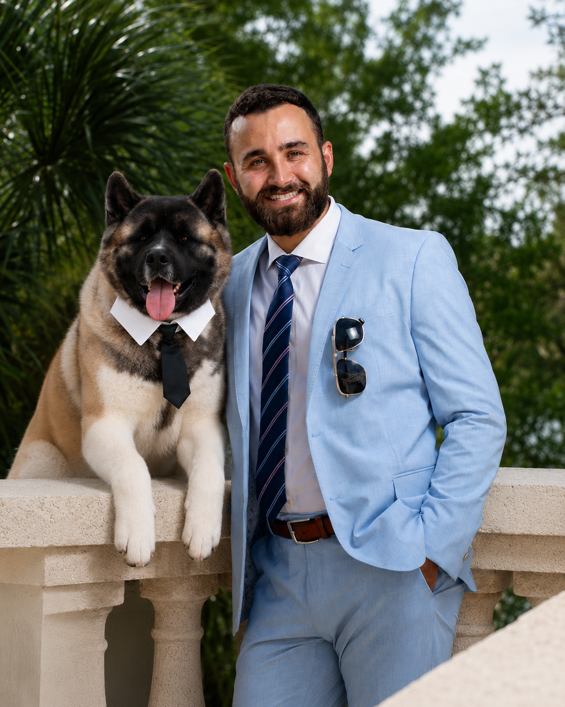Jacob Goodman with his Akita, King